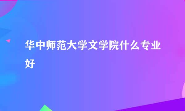 华中师范大学文学院什么专业好