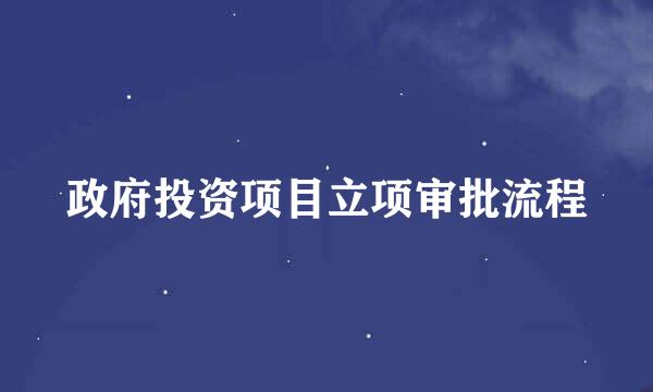 政府投资项目立项审批流程