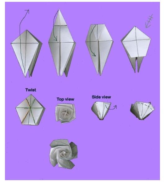 怎么用纸折玫瑰花