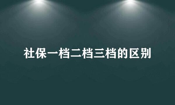 社保一档二档三档的区别