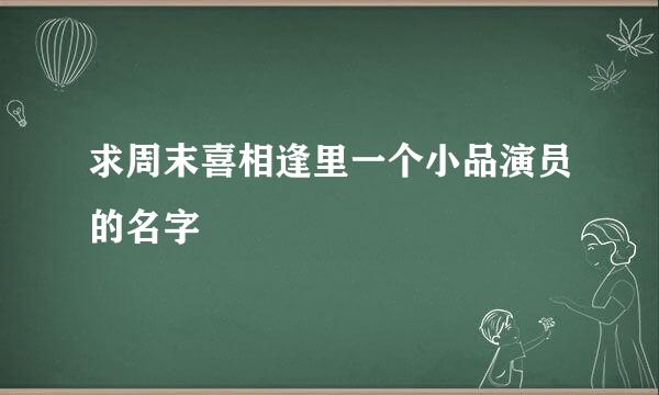 求周末喜相逢里一个小品演员的名字