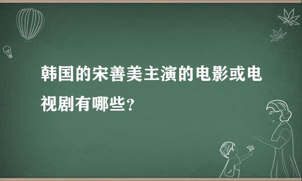 韩国的宋善美主演的电影或电视剧有哪些？