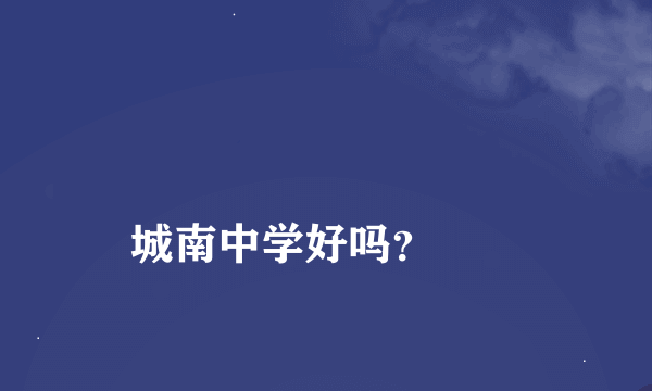 
城南中学好吗？
