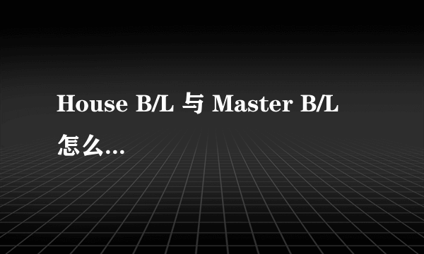 House B/L 与 Master B/L 怎么区别? 在使用上有什么不同?