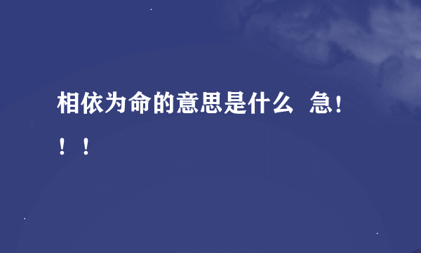 相依为命的意思是什么  急！！！