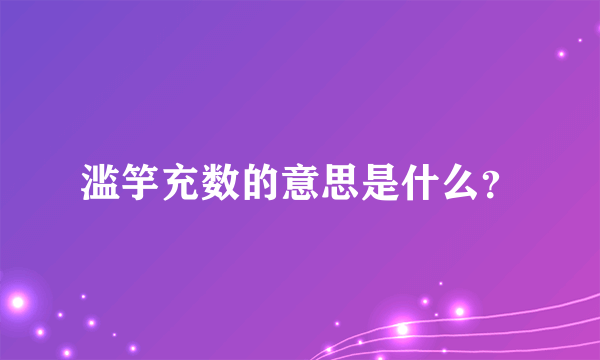 滥竽充数的意思是什么？