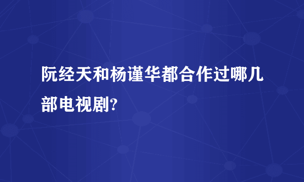 阮经天和杨谨华都合作过哪几部电视剧?