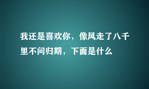 我还是喜欢你，像风走了八千里不问归期，下面是什么