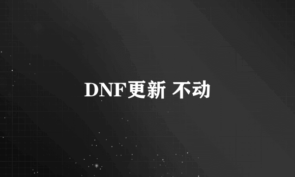 DNF更新 不动