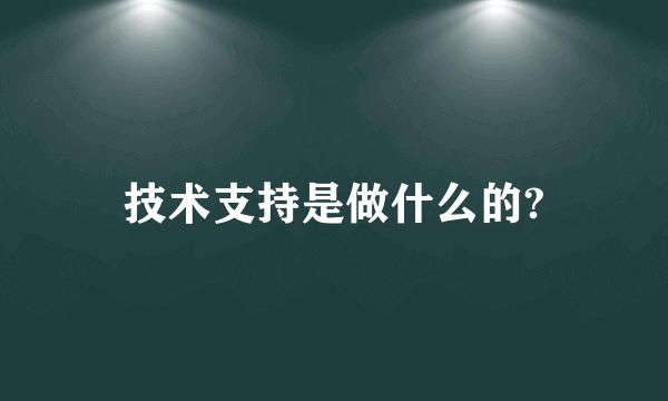 技术支持是做什么的?