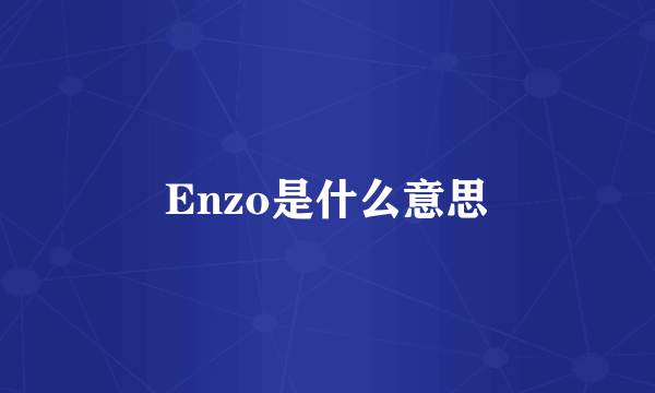 Enzo是什么意思