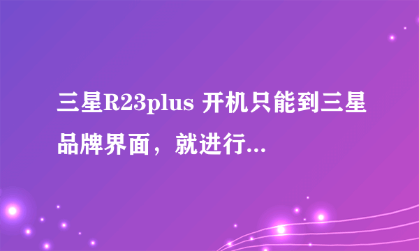 三星R23plus 开机只能到三星品牌界面，就进行不下去了，按照提示按F2或者F12都没有反应。