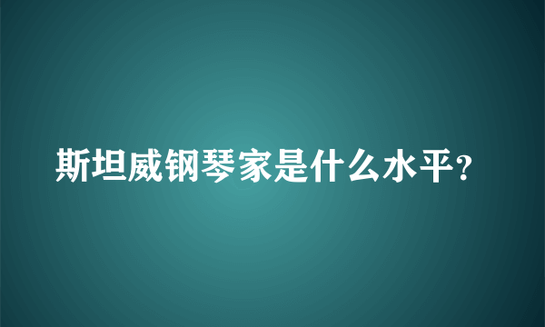 斯坦威钢琴家是什么水平？