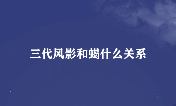 三代风影和蝎什么关系