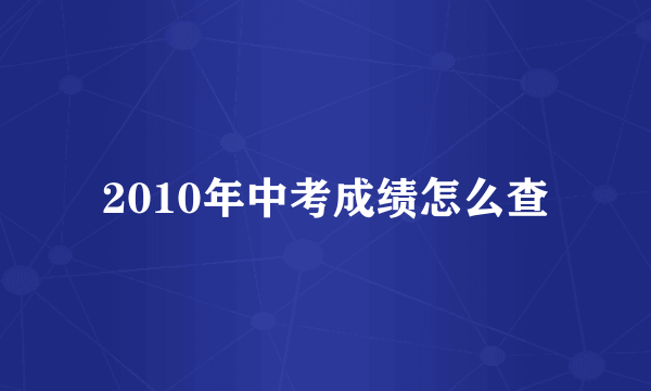 2010年中考成绩怎么查