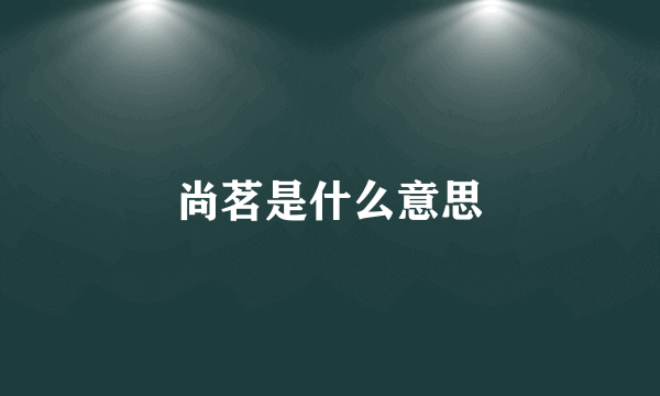 尚茗是什么意思