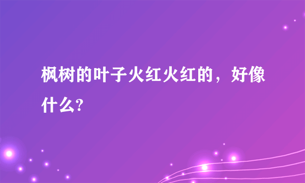 枫树的叶子火红火红的，好像什么?