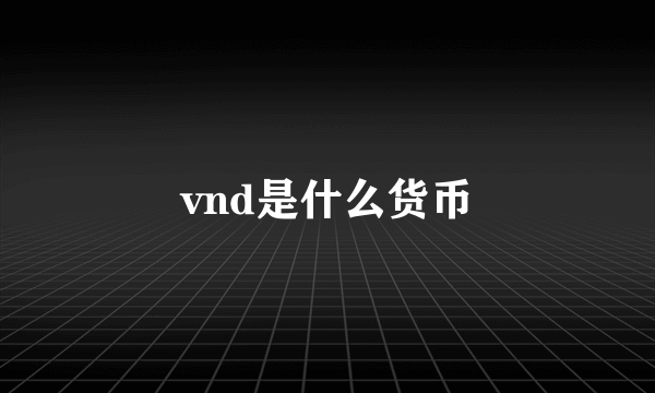 vnd是什么货币