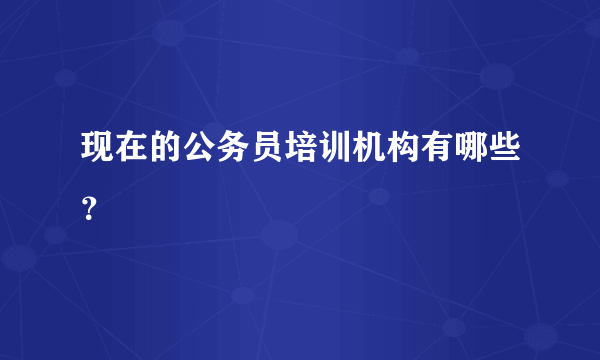 现在的公务员培训机构有哪些？