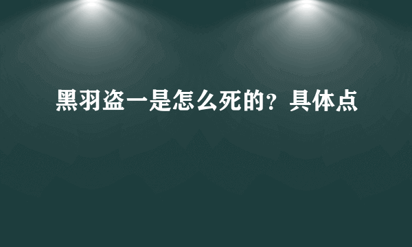 黑羽盗一是怎么死的？具体点