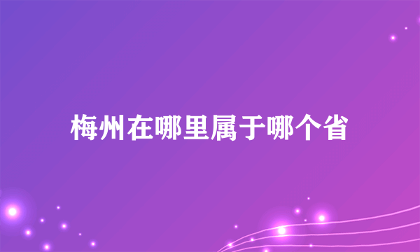 梅州在哪里属于哪个省