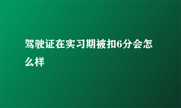 驾驶证在实习期被扣6分会怎么样