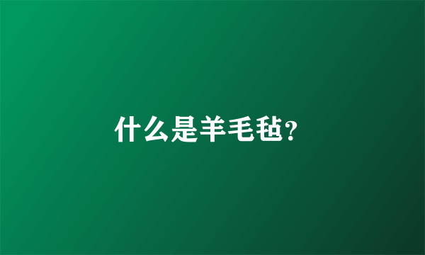 什么是羊毛毡？