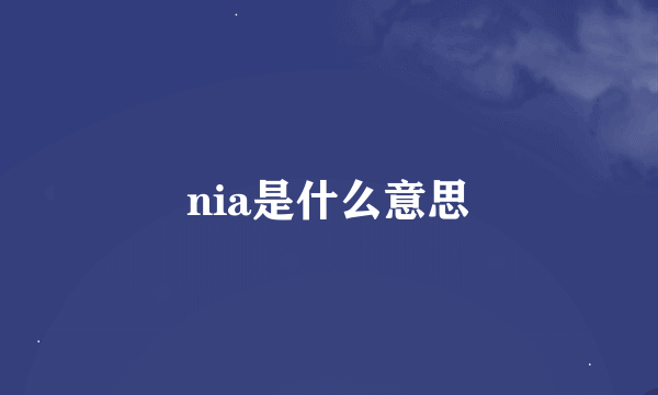 nia是什么意思