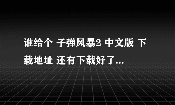 谁给个 子弹风暴2 中文版 下载地址 还有下载好了 怎么安装,?谢谢了，大神帮忙啊