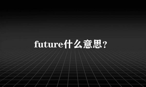 future什么意思？