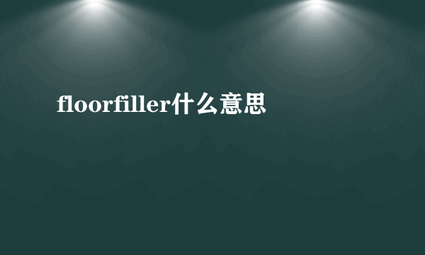 floorfiller什么意思