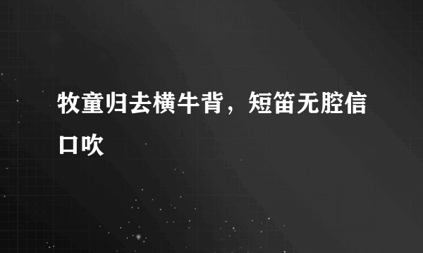 牧童归去横牛背，短笛无腔信口吹