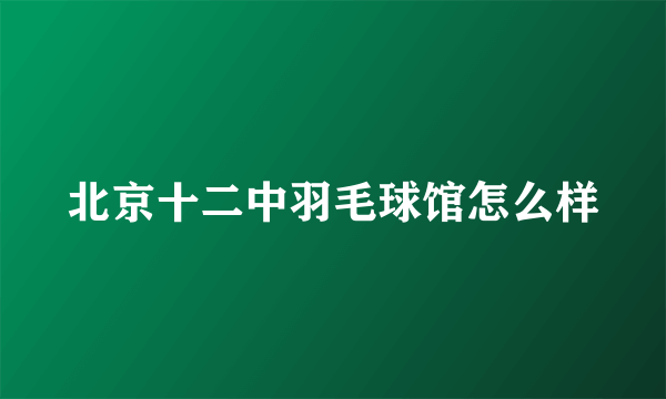 北京十二中羽毛球馆怎么样