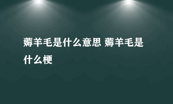 薅羊毛是什么意思 薅羊毛是什么梗