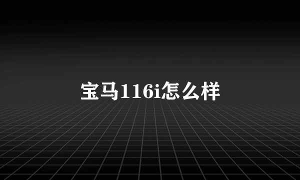 宝马116i怎么样