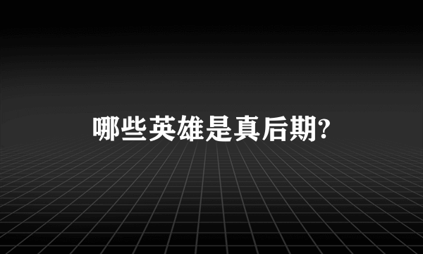 哪些英雄是真后期?