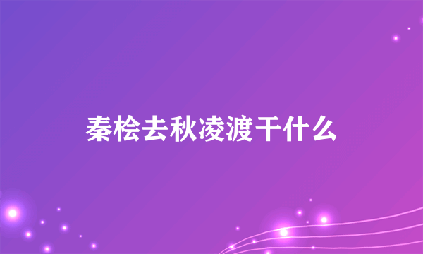 秦桧去秋凌渡干什么