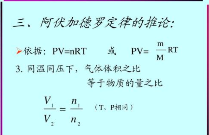 阿伏伽德罗定律的推论有哪些？