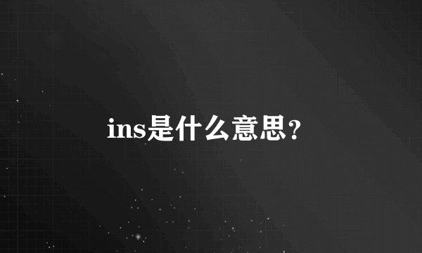 ins是什么意思？