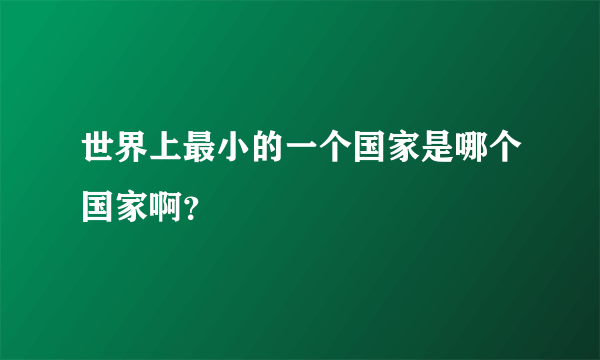 世界上最小的一个国家是哪个国家啊？