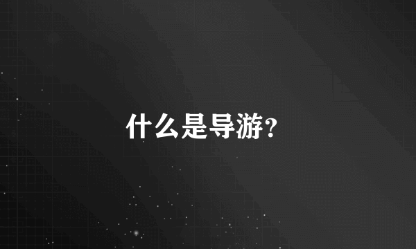 什么是导游？