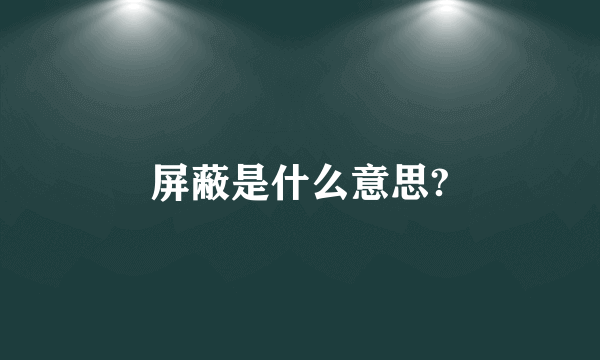 屏蔽是什么意思?