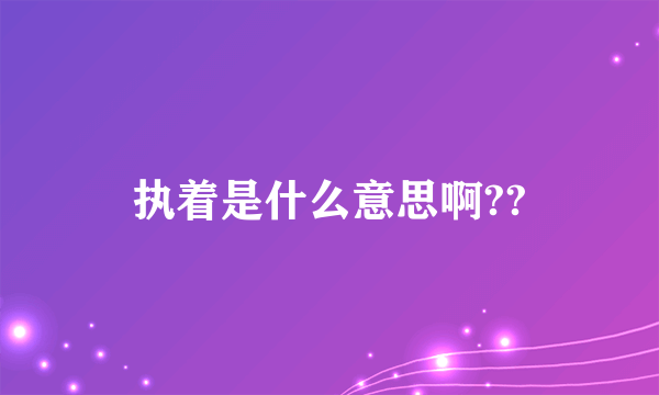 执着是什么意思啊??