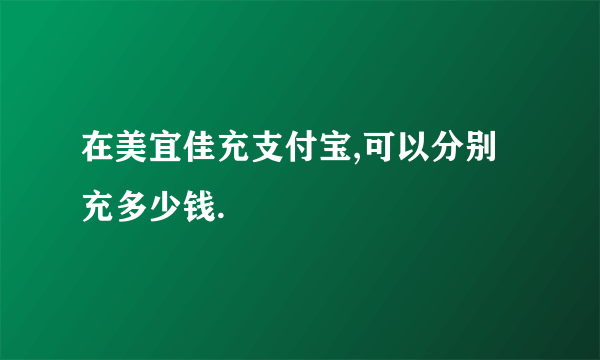 在美宜佳充支付宝,可以分别充多少钱.