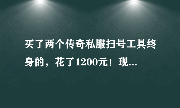 买了两个传奇私服扫号工具终身的，花了1200元！现在不想用了转卖结果给我封号了！告诉我禁止转卖！