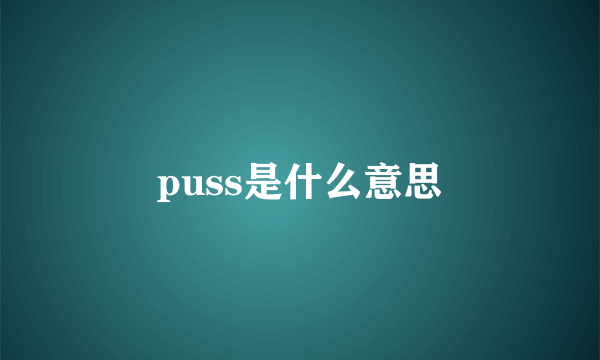 puss是什么意思