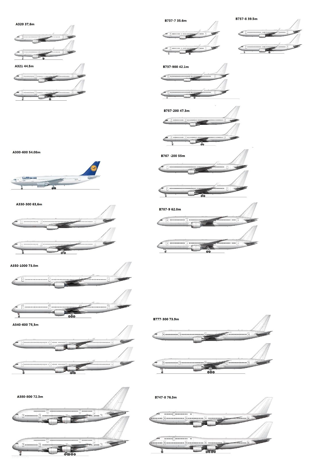 波音787大还是空客A330大