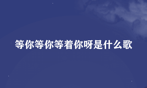 等你等你等着你呀是什么歌