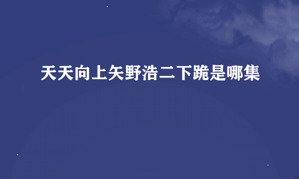 天天向上矢野浩二下跪是哪集