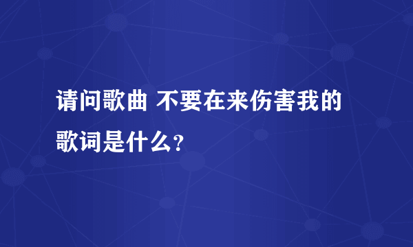 请问歌曲 不要在来伤害我的 歌词是什么？